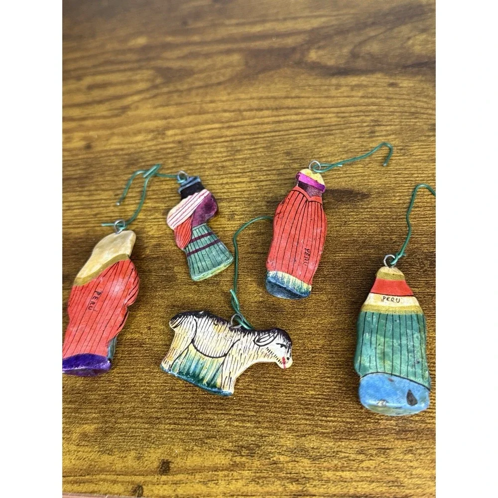 Peruvian Handmade‎ Nativity Christmas Clay Ornaments Peru Fine Folk Art